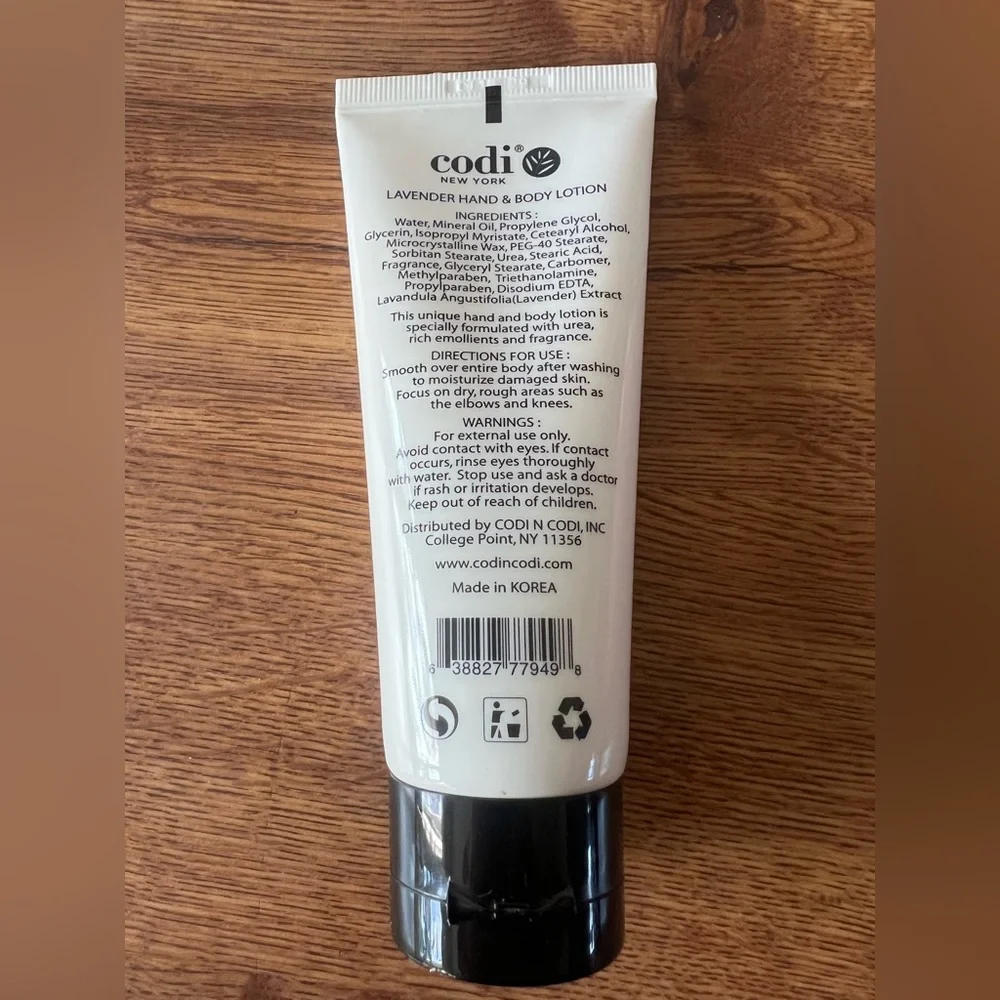 Codi Lavender Hand & Body Lotion Nourishing and Rejuvenating 3.3 oz NWT